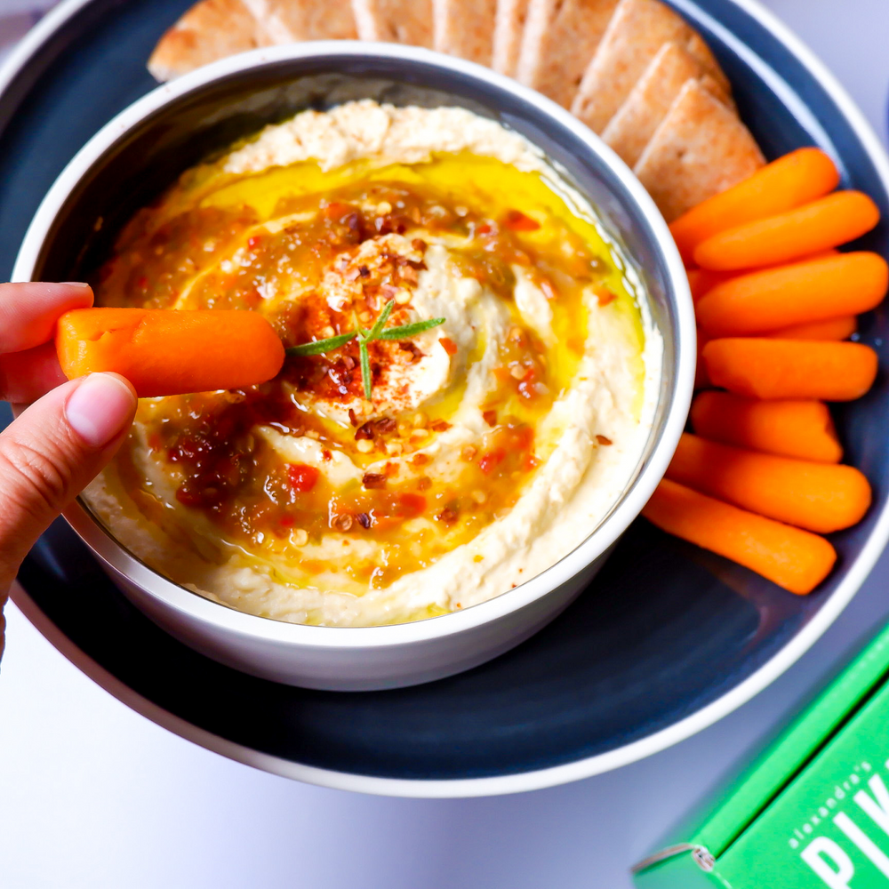 Easy Hummus with Alexandra’s Pikliz