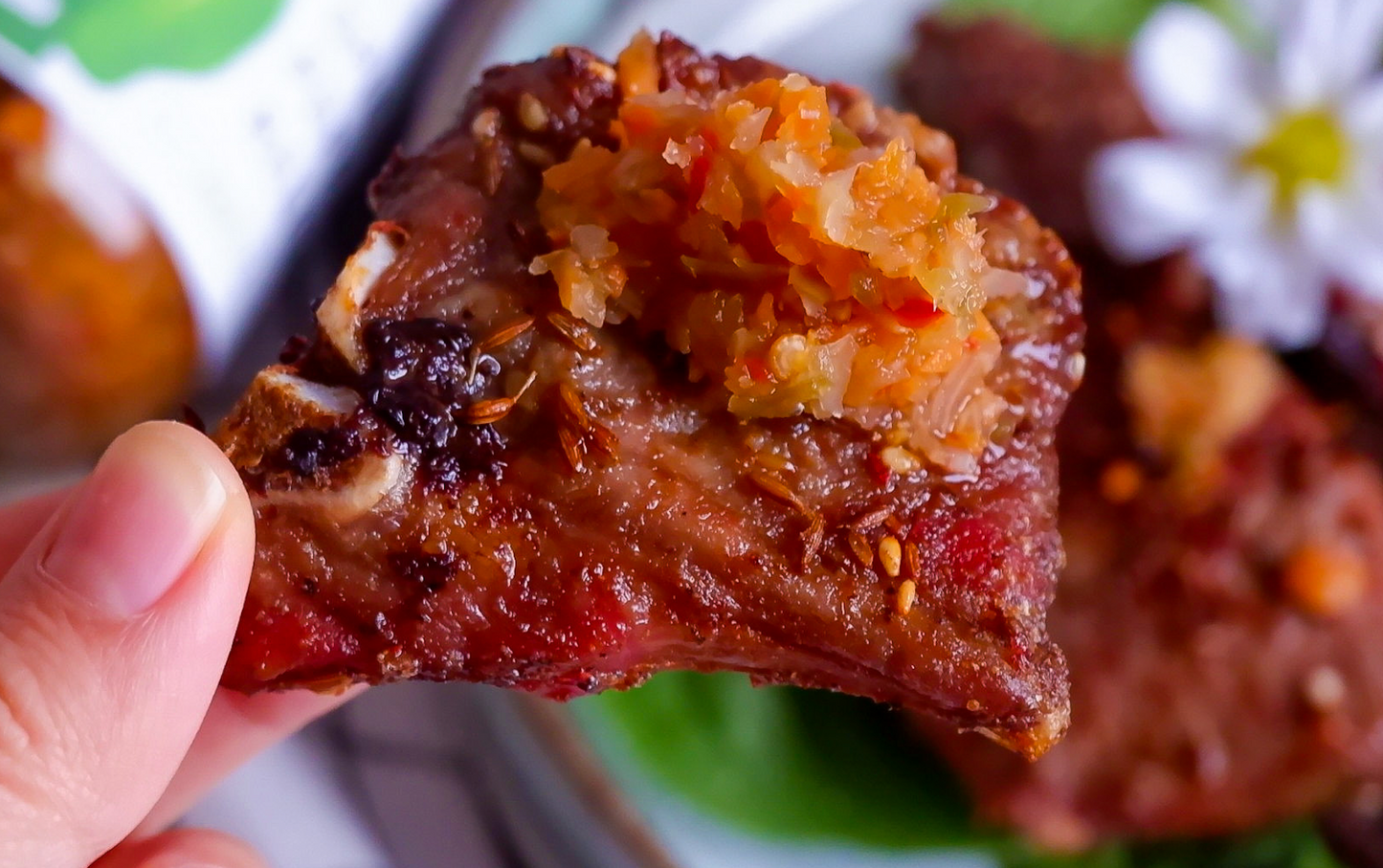 Alexandra's Pikliz on Lamb Loin Chop - Pikliz Perfected